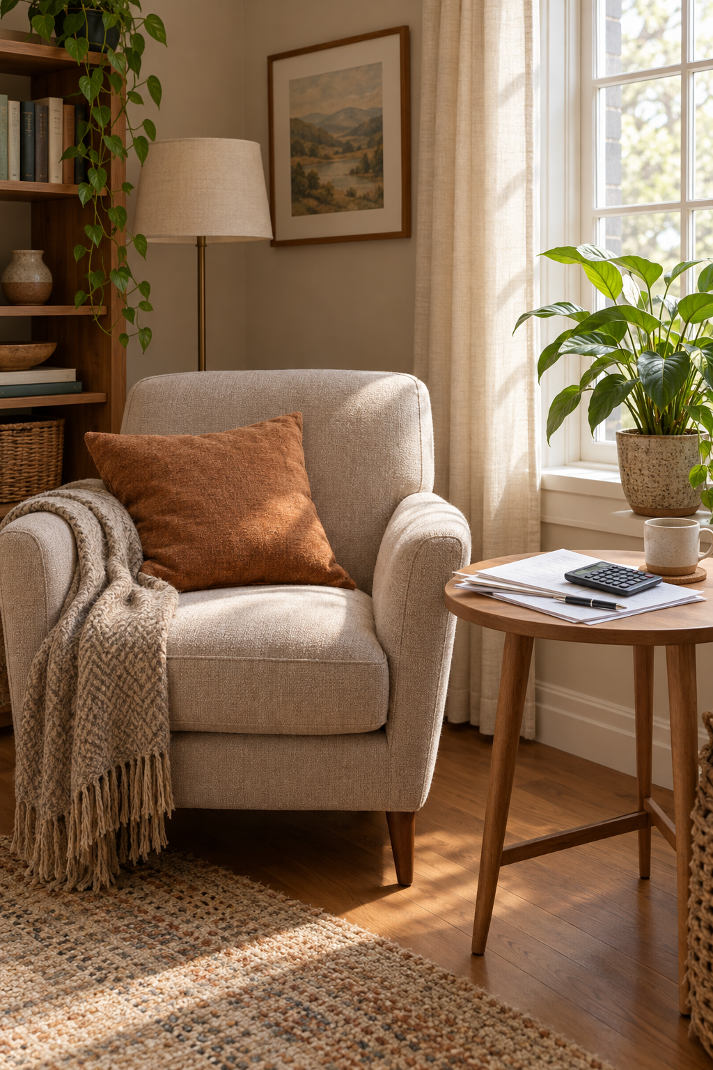 A calm reading corner